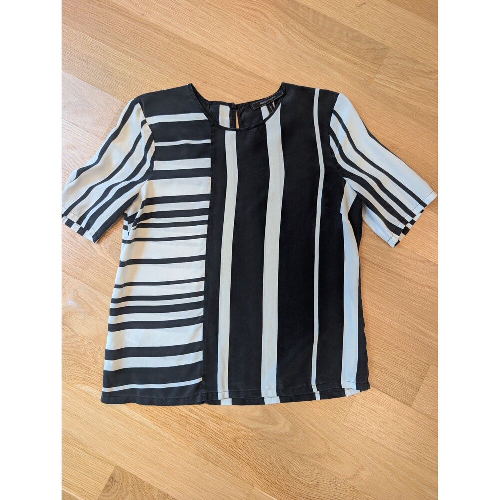 Bcbgmaxazria Women's Black and White Blouse